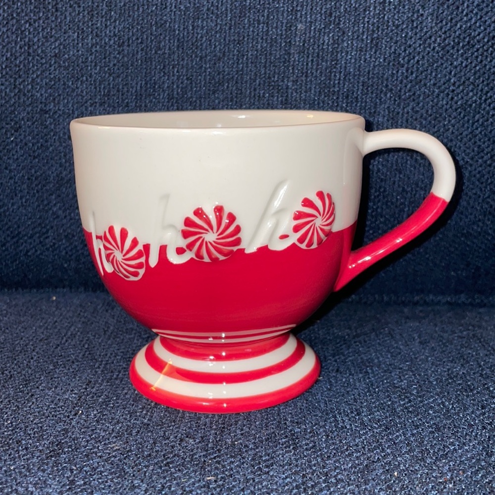 Starbucks “Ho Ho Ho” Peppermint Candy Footed Mug